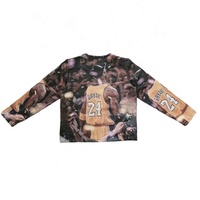 Pull en tissu tissé à manches longues Michael Basketball avec motif vintage de basket-ball, pull personnalisé pour homme
