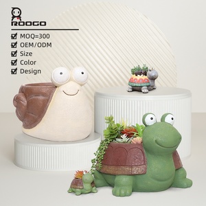 ROOGO Pot de Jardin Japandi Fait Main en Résine, Personnalisé, Motif Chien Endormi Mignon, pour Plantes Succulentes, Multi-Souches, avec Trou de Drainage Personnalisé - Product Image 2