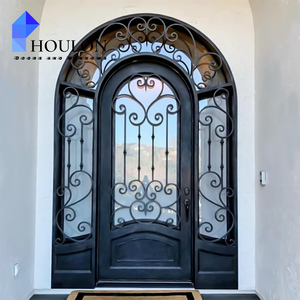 <span class=keywords><strong>Puerta</strong></span> <span class=keywords><strong>de</strong></span> <span class=keywords><strong>Entrada</strong></span> <span class=keywords><strong>de</strong></span> Hierro Forjado con Patrones Atemporales para Fachadas <span class=keywords><strong>de</strong></span> Villas y Casas - Product Image 4
