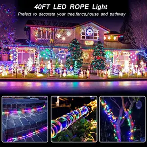 Outdoor LED Solar Fairy String Light Waterproof Garden Decoration Garland 8 Modes For Street Patio Christmas