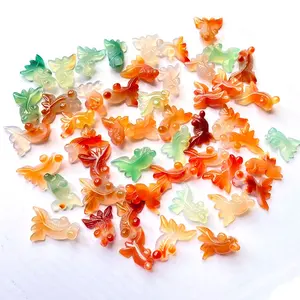 Wholesale Crystal Carved Crystal Agate Goldfish Hand Carved Crystal Animal Carvings