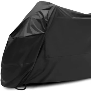 ผ้าคลุมรถจักรยานยนต์และจักรยานไฟฟ้ากันน้ำ ป้องกันรังสียูวี ขายดี - สีดำ ผ้าโพลีเอสเตอร์เนื้อไหม สำหรับฤดูฝน - Product Image 1