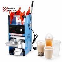 Machine manuelle de scellage de gobelets en plastique, personnalisée, petite, pour café, boba, yaourt, jus, thé glacé, thé aux bulles, scelleuse de couvercles en papier pour gobelets