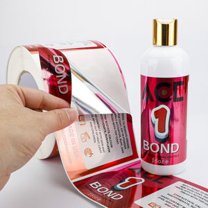 Etiquetas Adhesivas Personalizadas con Logotipo en Rollo de Papel Metálico, Impresas en Vinilo Impermeable, para Empaquetado de Productos de Belleza y Salones de Uñas - Product Image 1