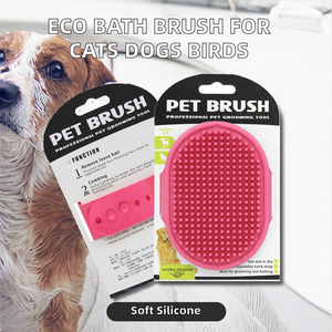 Yellow Eco-Friendly Modern Silicone <b>Pet</b> <b>Bath</b> Massage Brush for Dogs and Small Animals Bathroom & Living Room Use - Product Image 2