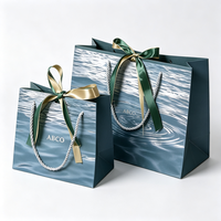 Sacs en papier kraft écologiques personnalisés avec logo imprimé pour bijoux et artisanat, vente en gros avec poignées en ruban