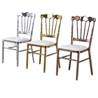 Chaises de salle à manger modernes et minimalistes de style château en fer avec dossiers pour restaurants, hôtels, banquets de mariage