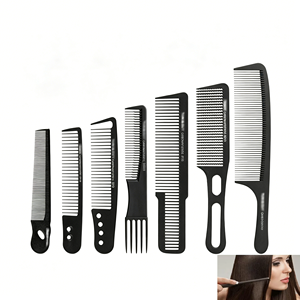 Juego de Peines Profesionales de Fibra de Carbono para Peinado, Herramientas de Estilismo de Salón, Diseño Clásico, Tamaño Grande, Color Negro - Product Image 1