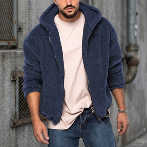<b>Men's</b> Style <b>Velvet</b> Puffer <b>Jacket</b> Winter Casual Hooded Zipper Fur XL Windproof Lightweight Double-Sided 2026 - Product Image 3
