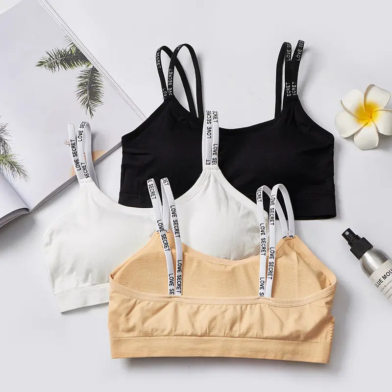 Bra Tanpa Kawat Wanita, Tank Top Crop Top Nyaman Olahraga Pakaian Dalam Bralette Tanpa Kawat