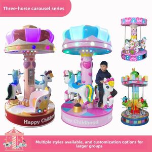 Máquina de juego de carrusel para tres personas, operada con monedas, para parques infantiles interiores, en inglés, 1 año de garantía, de plástico, giratoria, de entretenimiento - Product Image 6