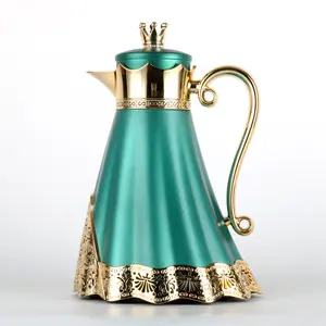 2024 New Arrival Metal Body Thermos Flask Arabic Vacuum Flask Coffee & Tea Set Dallah Jug 1000ml