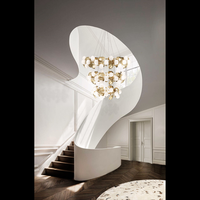 Moderne Simple Fer Or Lustre luxe Lustre Lumières hauts plafonds Lampes pour Restaurant Escalier Salon Décoratif