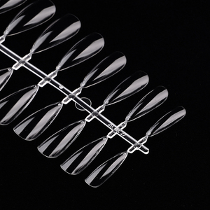 Ongles artificiels en acrylique transparents en forme de goutte d'eau, base de vernis, pour manucure en salon, extension d'ongles à presser, kit d'outils de démonstration et d'entraînement - Product Image 5
