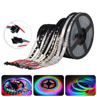 Bande lumineuse LED RGB WS2812B, 60 LED/m, programmable, couleur de rêve, ruban lumineux à pixels, DC5V, adressable, flexible, pour club