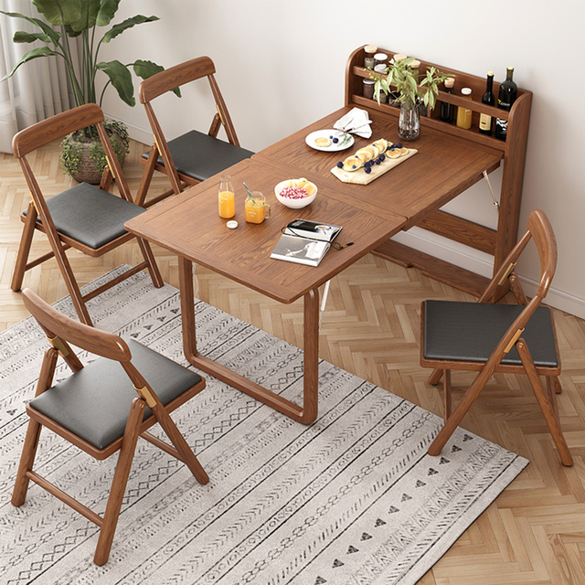 NOVA Modern Solid Wood Extendable Dining Table Luxury Walnut Finish Dining Room Furniture Set 4 6 Seater Minimalist Design