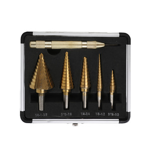 Dr. Giant Inch Fast Boring Bits <b>Step</b> <b>Drill</b> Set Brass Woodworking Hole Enlarger Round Shank 1/4 To 1/2 In - Product Image 3