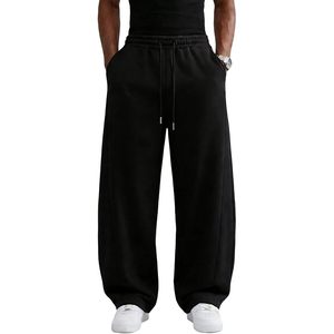 Pantalon de survêtement décontracté personnalisé, coupe évasée et ample, style streetwear, en molleton bouclette 100% coton, avec cordon de serrage et taille élastique - Product Image 1