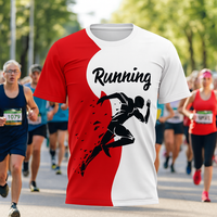 Chemises de sport décontractées respirantes et anti-transpiration en polyester 100% personnalisées, t-shirts de course athlétiques, t-shirts de sublimation