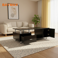 Ensemble Salon Moderne Meuble TV en Mélaminé MDF avec Plateau en Verre et Table Basse