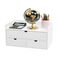 Organisateur de bureau en bambou, mini tiroir de bureau en bambou, rangement cosmétique de table