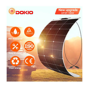 <span class=keywords><strong>Dokio</strong></span> Offre Spéciale Panneau solaire mono flexible <span class=keywords><strong>100W</strong></span> pour voiture/bateau/maison Charge solaire 12V Panneau solaire étanche Chine - Product Image 1