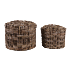 Round Woven Rattan Storage <b>Basket</b> Set Modern Decorative <b>Baskets</b> <b>for</b> <b>Shelf</b> and Home Organization - Product Image 1