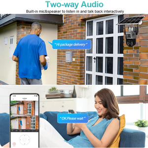 KERUI 4MP güneş kamera V380Pro 4G kamera kapalı güneş enerjili hareket algılama çift Lens güneş kamera açık gözetim CCTV - Product Image 2