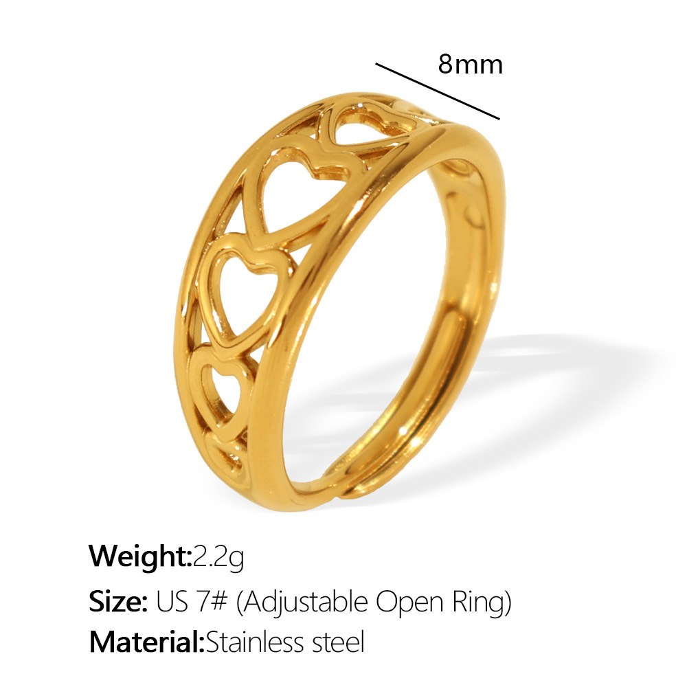 Bague en or réglable JZ09 (longueur 7 mm)