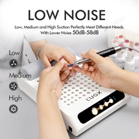 LUGX Pro 70W Professional Strong Cordless Recargable Nail Dust Collector Machine Rechargeable Nail Dust Vacuum Cleaner