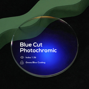 Verres unifocaux photochromiques gris 1.56 UV420 CR39 anti-lumière bleue <span class=keywords><strong>pour</strong></span> lunettes - Product Image 1
