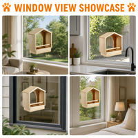 Mangeoire à oiseaux en bois pour fenêtre avec ventouses puissantes, nichoir à vue panoramique pour appartement, observation de la faune urbaine, décoration OEM
