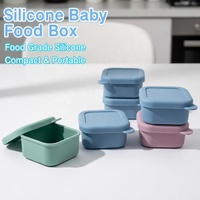 Silicone voedselbewaarbakje, luchtdicht, lekvrij, vierkant, enkel compartiment, magnetronbestendig, stapelbaar, lunchbox