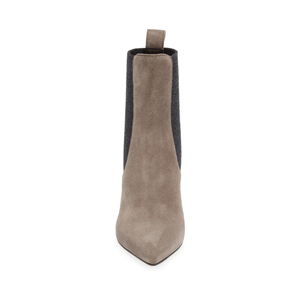 Bottines Chelsea à bout pointu en faux <span class=keywords><strong>daim</strong></span> mélangé avec bordure perlée et talon moyen fin pour femmes, vente en gros OEM ODM - Product Image 3