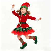 Costume de Noël personnalisable vert unisexe pour enfants, tenue de cosplay de Père Noël pour les enfants