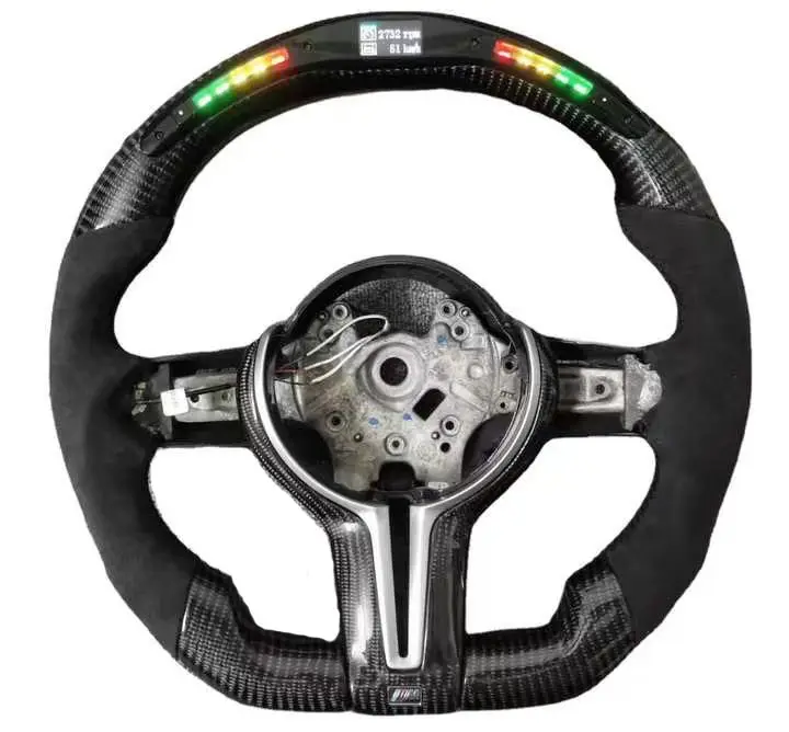 M Sport F10/F30 Carbon Fiber Steering Wheel With LED steering wheel Cover For Bmw 1/2/3/4/5/6 Series