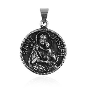 Collier Pendentif Animaux en Acier Inoxydable, Bijoux Religieux Cercle, Style Punk, Amulettes et Talismans Cool pour Hommes - Product Image 4