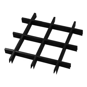 Modern Open Cell Metal Grille Black Wood <strong>Ceiling</strong> Type Aluminum <strong>Grid</strong> Suspended <strong>Ceiling</strong> <strong>Tiles</strong> - Product Image 1