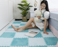 Tapis puzzle lavable à prix de gros pour chambre d'enfant, dalles en peluche épaissies emboîtables pour l'exercice et le camping