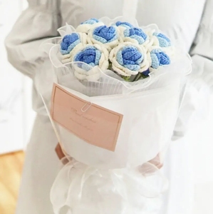 Venta al por mayor de flores artificiales de ganchillo a mano, <span class=keywords><strong>ramo</strong></span> de San Valentín, decoración de graduación, rosa, tulipán tejido para regalos decorativos - Product Image 4