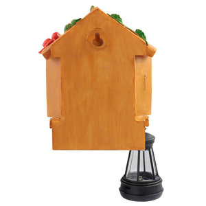 Cintre de lanterne de gnome enchanté pour branche d'arbre, lampe vintage suspendue de nain de jardin de chapeau rouge avec décor d'<span class=keywords><strong>oiseau</strong></span> de champignon - Product Image 3