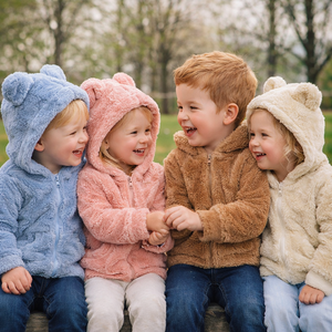 Felpa con Cappuccio per Bambini con Orsacchiotto, Abbigliamento Invernale Personalizzato con Zip, Outfit Unisex per Bambini e Bambine, Vendita all'Ingrosso - Product Image 3