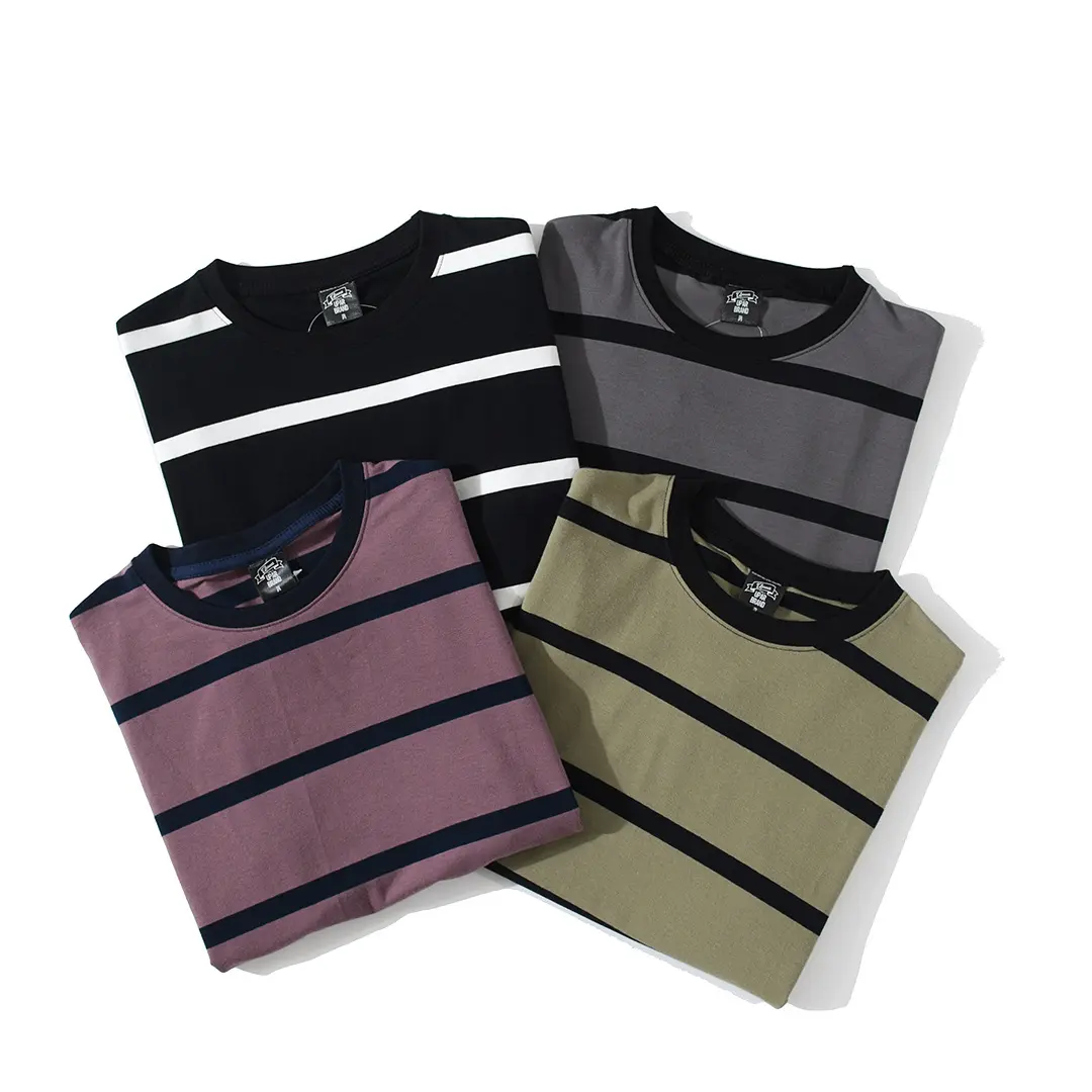 Summer New Striped Short Sleeve T-shirt Men's Fashion Simple Loose Couple Pullover Top T Shirt Base Upsoar Original for Men