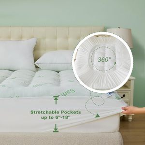 <span class=keywords><strong>Surmatelas</strong></span> en bambou dérivé du rayonne avec poches profondes, doux, respirant, soulagement des douleurs dorsales pour usage domestique et hospitalier - Product Image 2