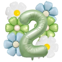 Ensemble de ballons numériques mats Daisy de 40 pouces pour la décoration de fête d'anniversaire de bébé