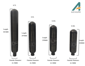 ALSAFE ขายดี กระบอกคาร์บอนไฟเบอร์แบบฝ้า ขนาด 0.22 ลิตร 0.36 ลิตร 0.42 ลิตร 0.5 ลิตร ถังคาร์บอนไฟเบอร์ 500 ซีซี ความดัน 300 บาร์ 4500 ปอนด์ต่อตารางนิ้ว - Product Image 5
