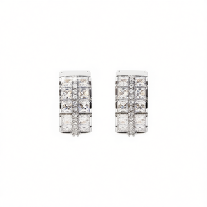 Orecchini da Donna con Zirconia Cubica, Micro Pavé, Accessorio di Gioielleria alla Moda - Product Image 1