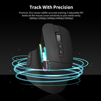 OEM Mouse USB-C lampu Rgb BT 2.4Ghz, Mouse nirkabel ergonomis Multi perangkat untuk PC Laptop rumah kantor