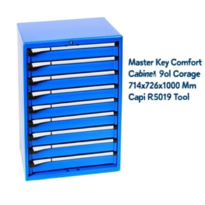 Fami Master Key Comfort <b>Drawer</b> Cabinet 9 <b>Drawers</b> 714x726x1000 Mm Capri Blue Ral5019 <b>Tool</b> Storage - Product Image 2