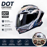 Casques de moto modulaires unisexes YM en ABS, homologués DOT, rabattables, imperméables, personnalisés pour le motocross et la course, pour hommes